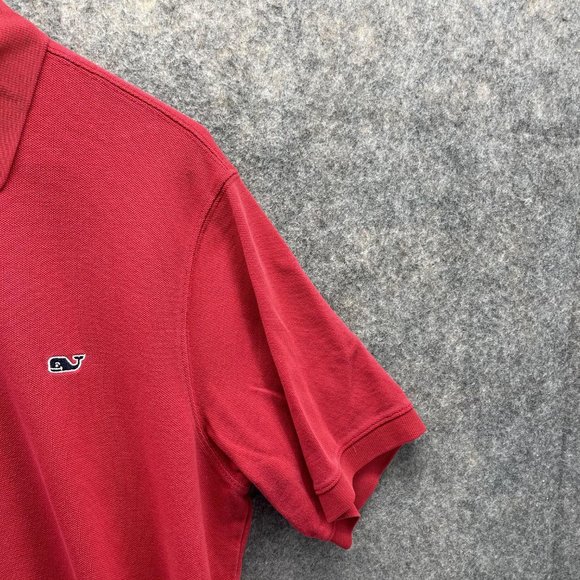 Vineyard Vines Polo Shirt Men Medium Adult Red Golf Golfer Casual Outdoors Mesh - Picture 4 of 10